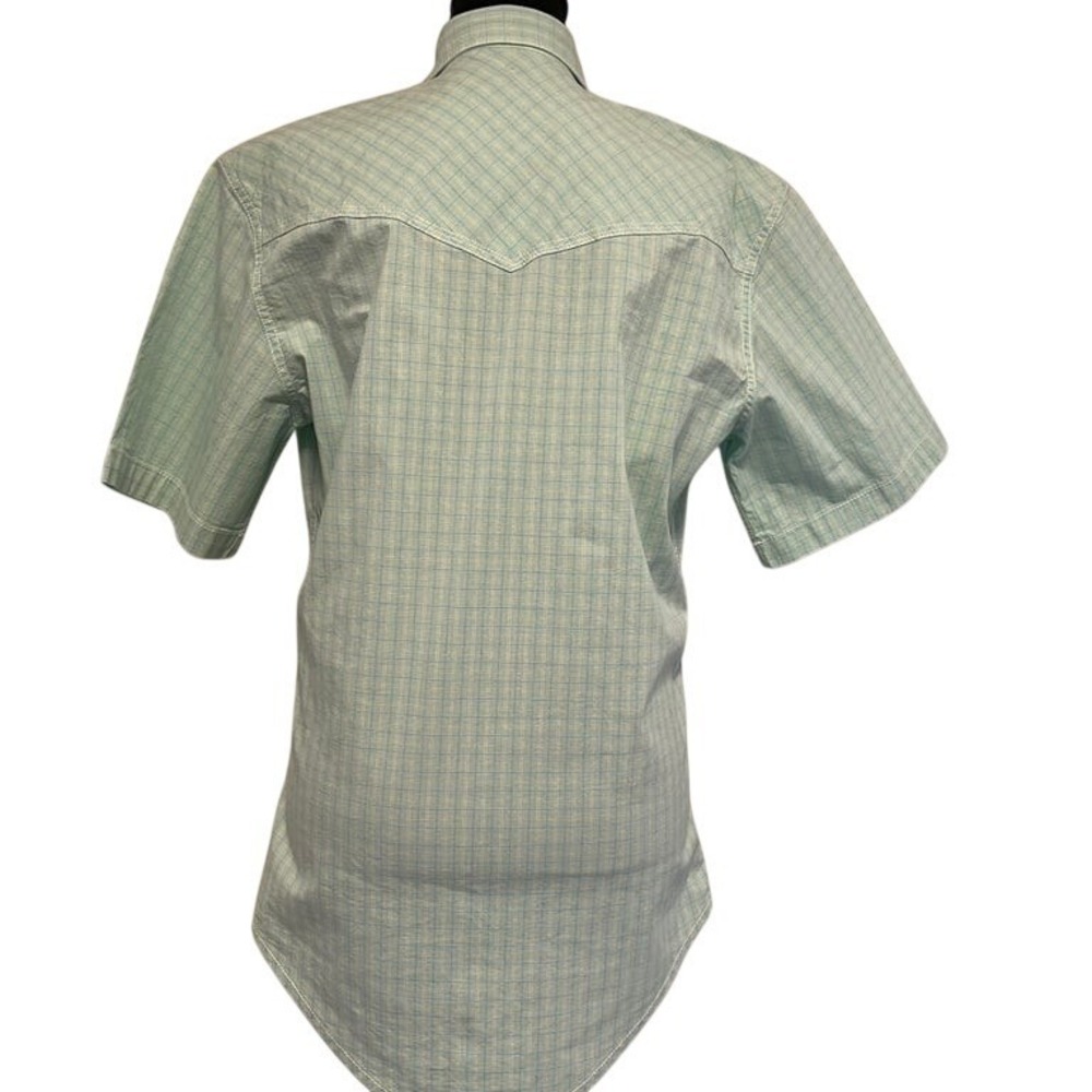 Wrangler 20X Competition Advanced Comfort Western Snap Shirt Mens Green Plaid - Picture 2 of 2